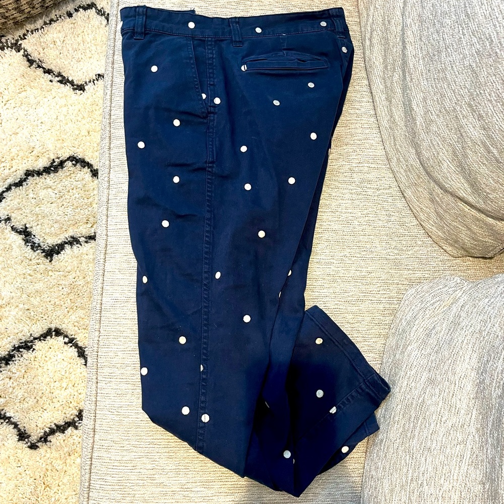J.CREW Vintage Straight Polka Dot Pants
